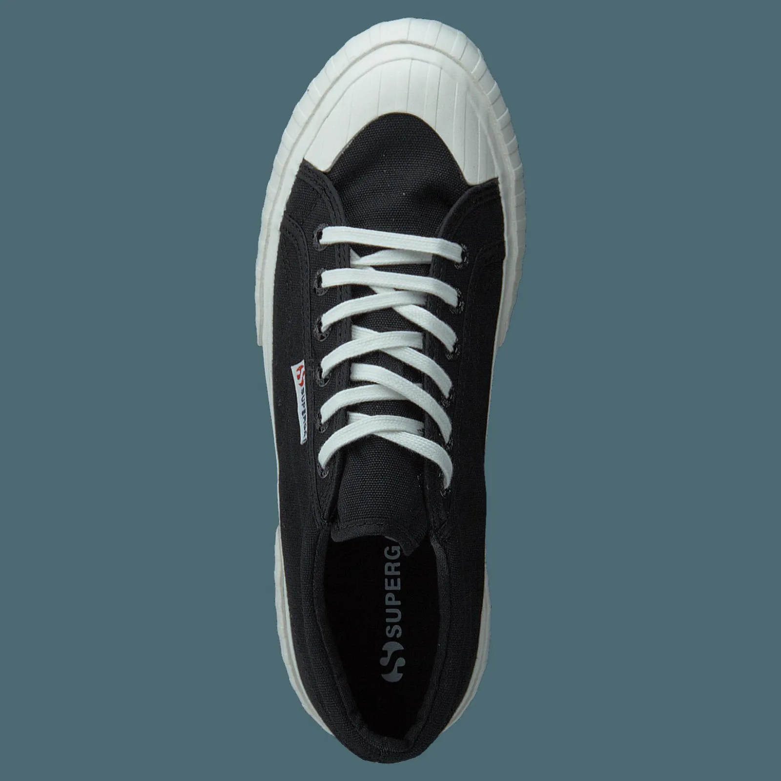 Superga 2631 Stripe Platform Blk-wht Avorio
