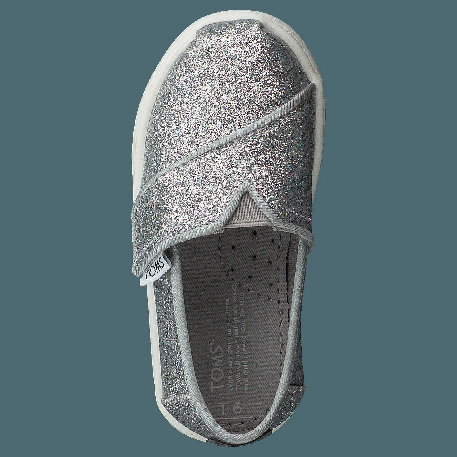 Barn Toms Alpargata Tiny Silver Iridescent Glimmer