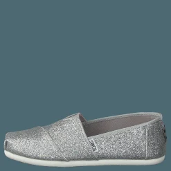 Barn Toms Alpargata Youth Silver Iridescent Glimmer