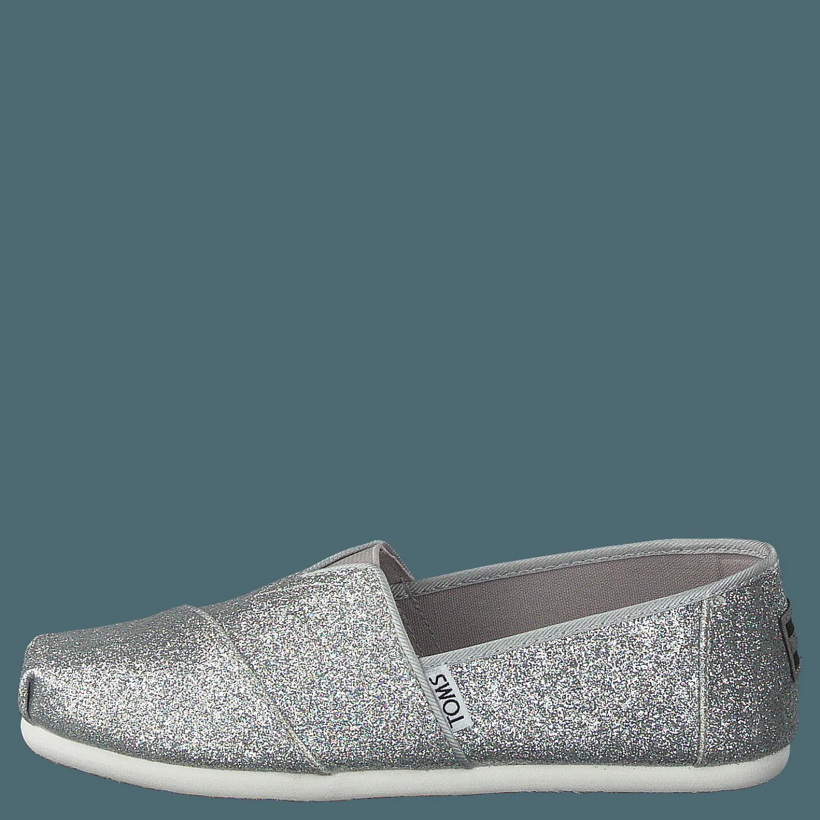 Barn Toms Alpargata Youth Silver Iridescent Glimmer