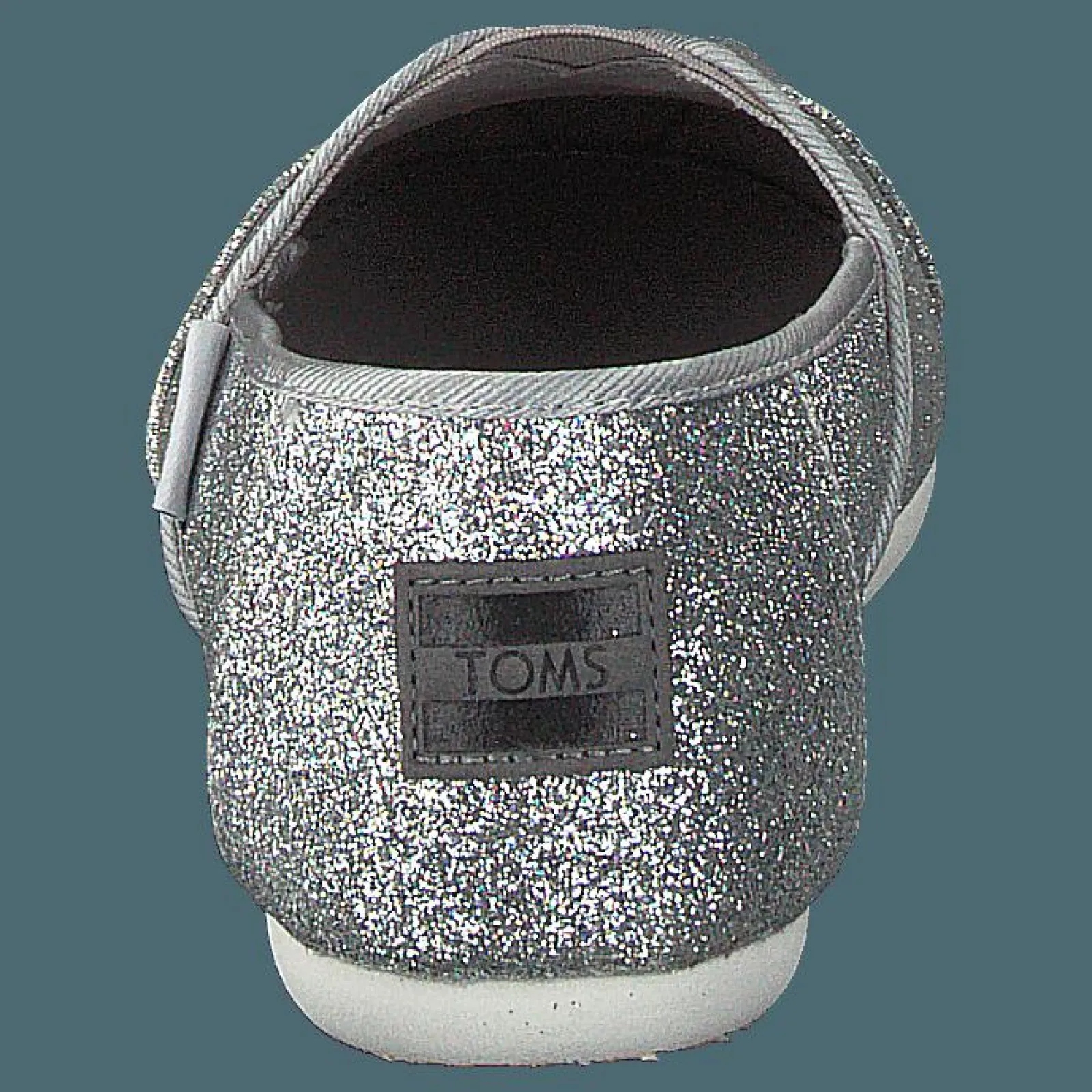 Barn Toms Alpargata Youth Silver Iridescent Glimmer