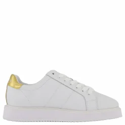 Lauren Ralph Lauren Angeline IV Action Leather Sneaker RL White / RL Gold