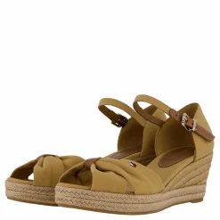 Tommy Hilfiger Basic Open Toe Mid Wedge Khaki