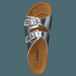 Bianco Biabetricia Buckle Sandal 918 Silver Snake
