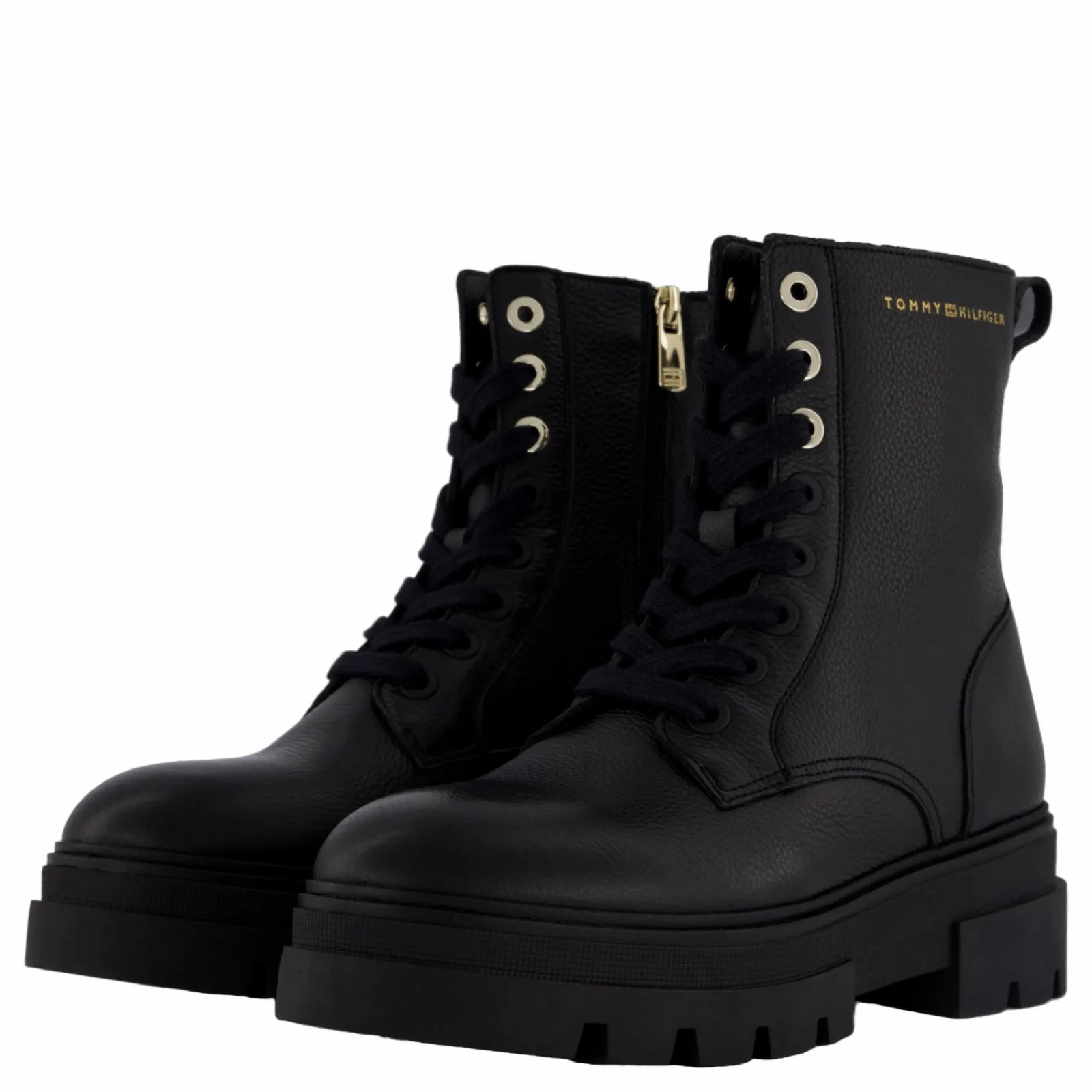 Tommy Hilfiger Bicolor Leather Lace-up Black