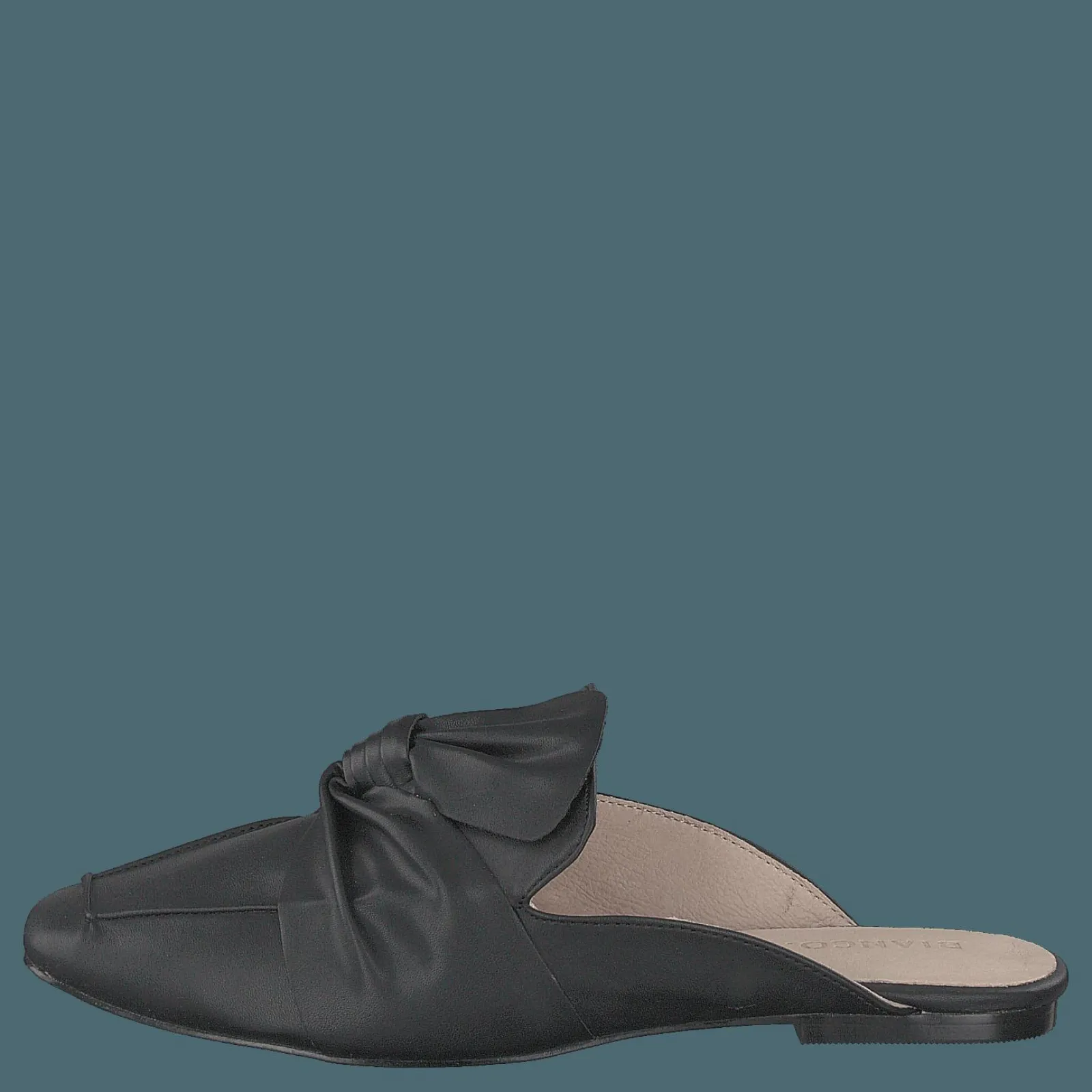 Bianco Birke Assymetric Bow Mule 100 - Black