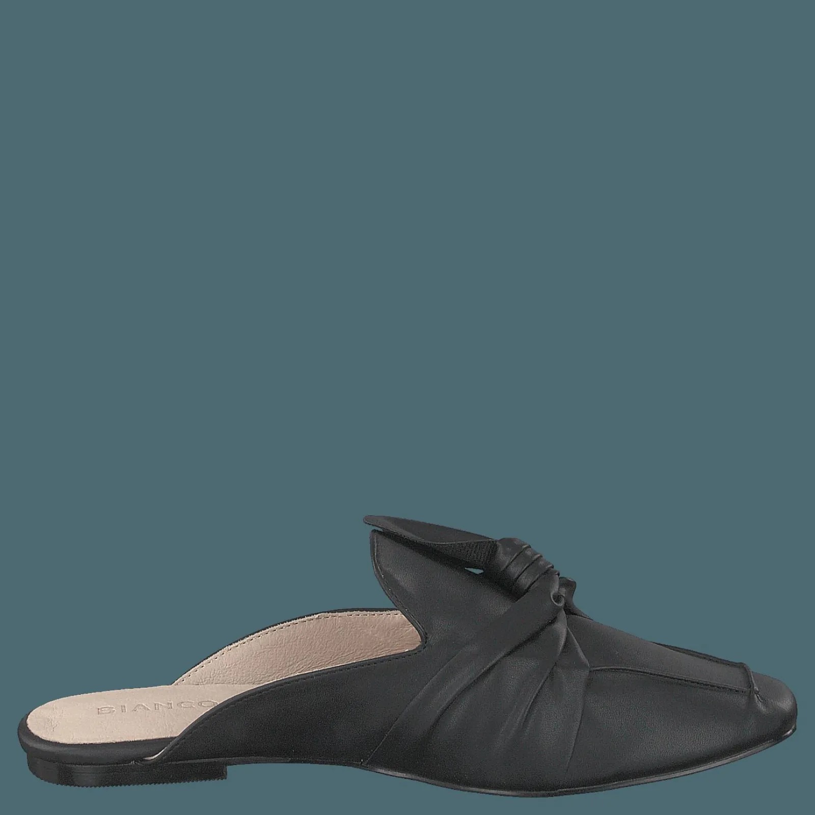 Bianco Birke Assymetric Bow Mule 100 - Black