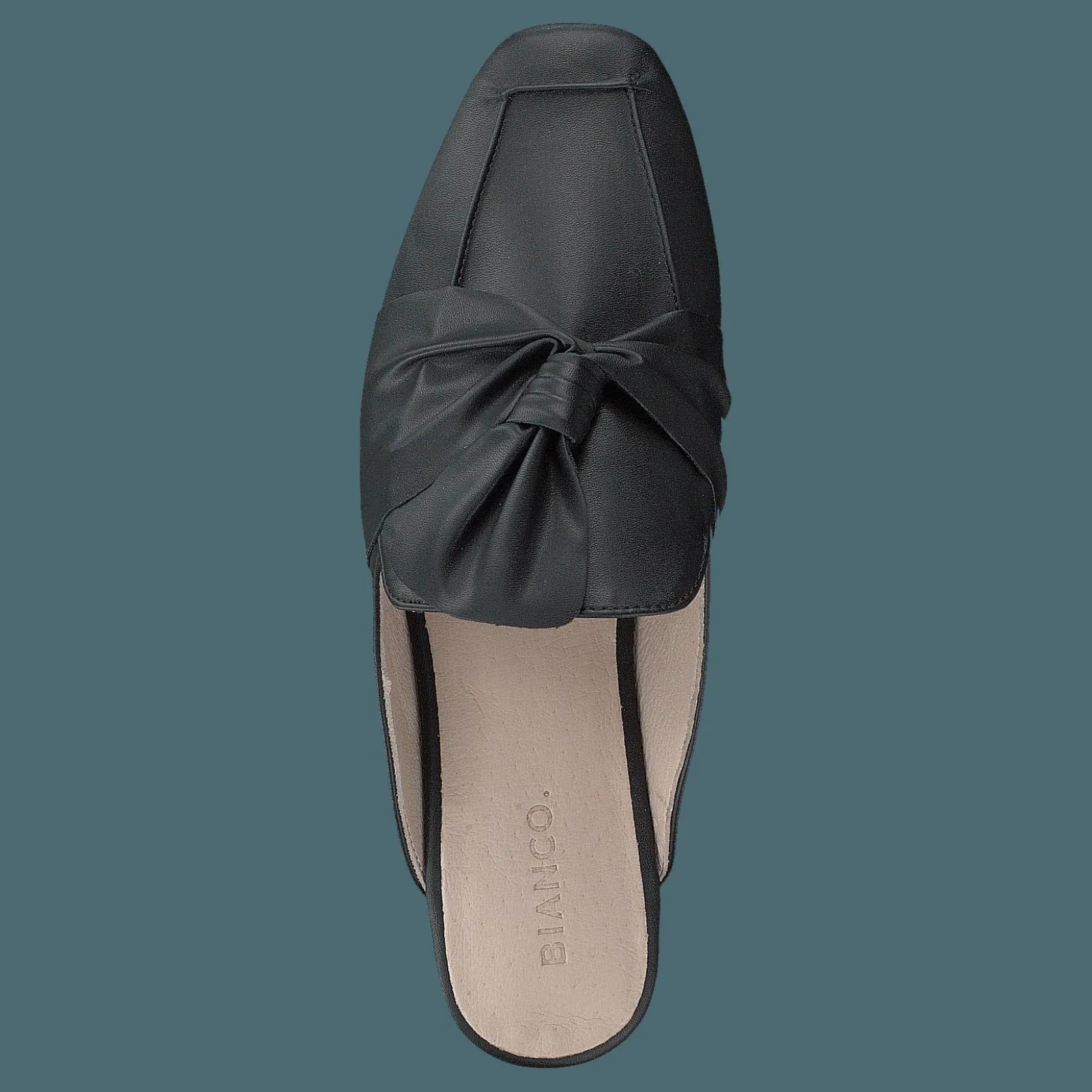 Bianco Birke Assymetric Bow Mule 100 - Black
