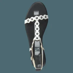 Bianco Bitt Leather Studs Sandal 800 - White