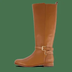 Lauren Ralph Lauren Blayke Burnished Leather Tall Boot Deep Saddle Tan