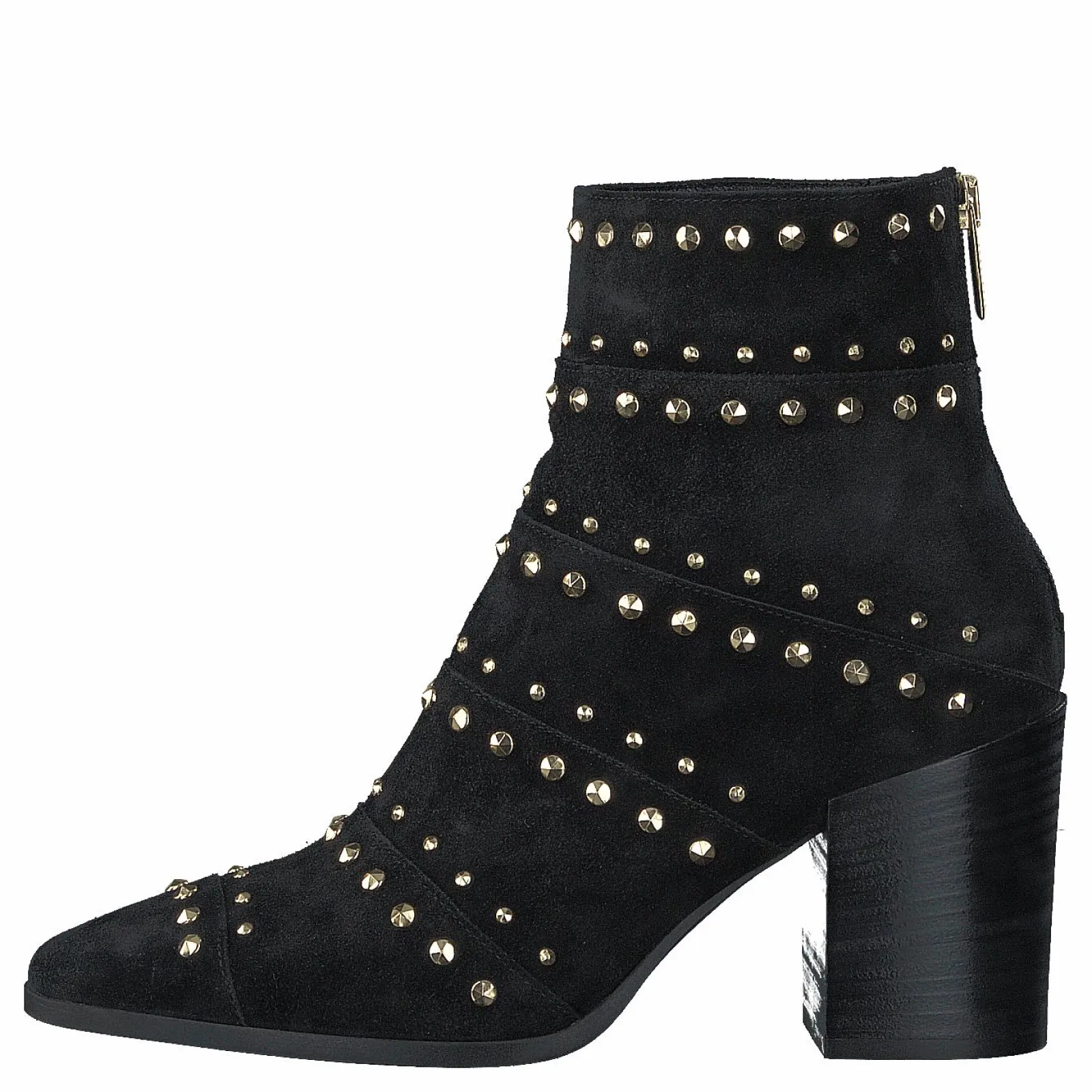 A Pair Bootlet W/Rivets Black Suede
