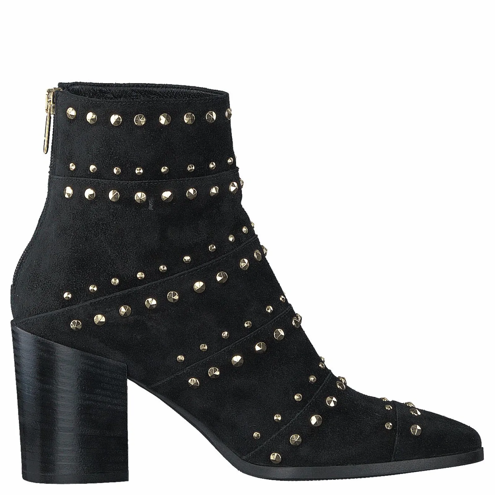 A Pair Bootlet W/Rivets Black Suede