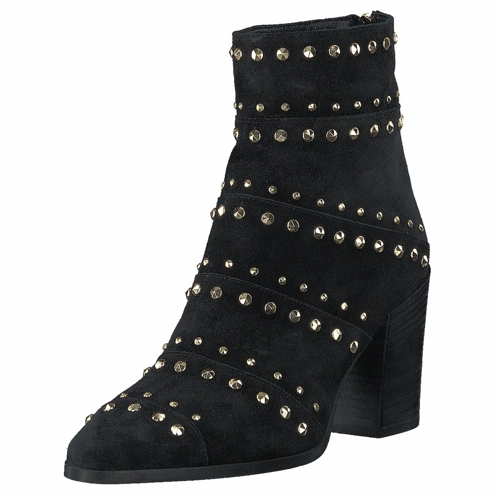 A Pair Bootlet W/Rivets Black Suede