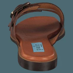 A Pair Buckles Square Flat Cognac