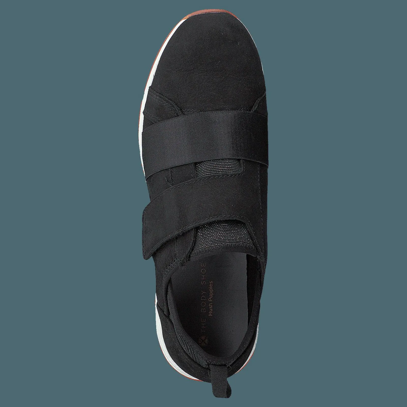Hush Puppies Cesky Strap Slip On Black Nubuck