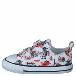 Barn Converse Chuck Taylor All Star 2v Pirat 102-white/university Red/black