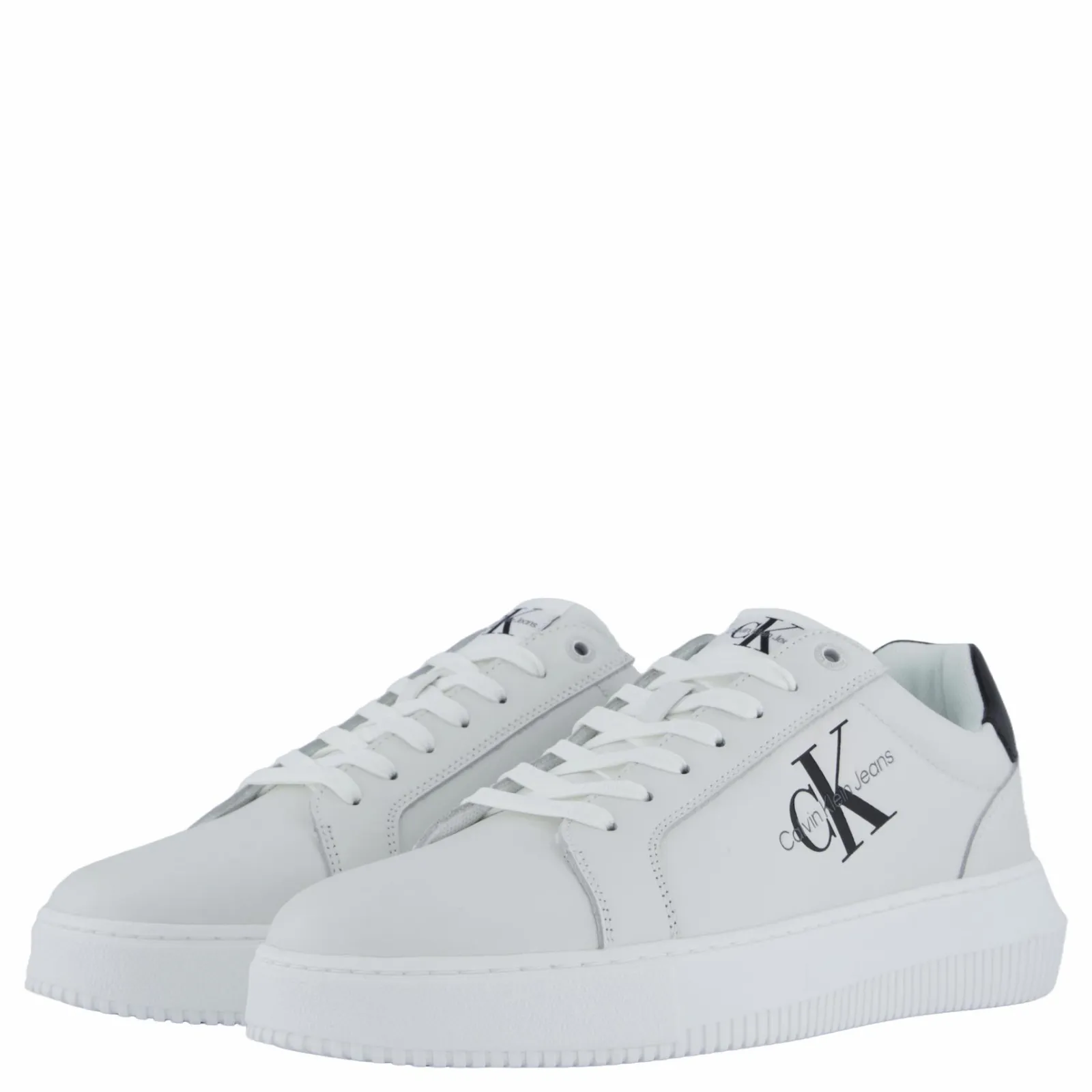 Calvin Klein Chunky Cupsole Mono Lth Bright White/black
