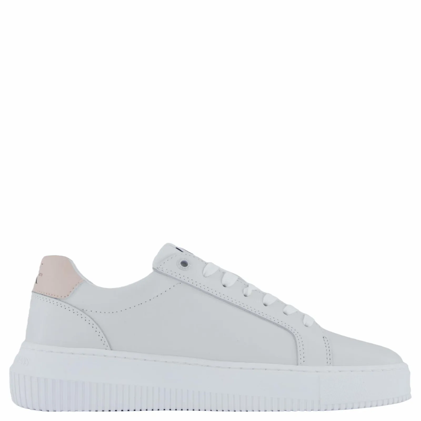 Calvin Klein Chunky Cupsole Mono Lth Wn Bright White/whisper Pink
