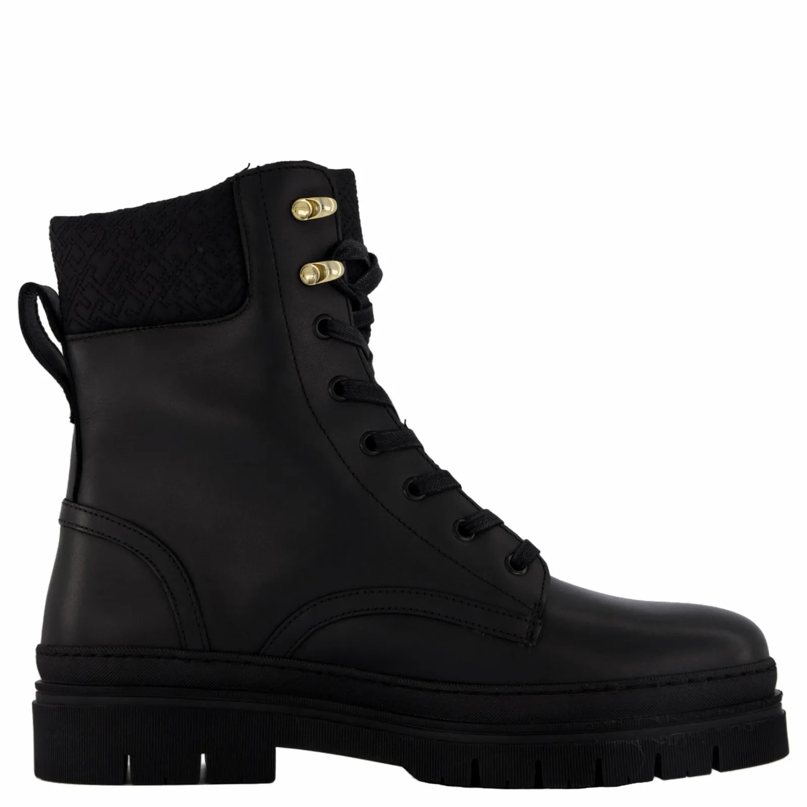 Tommy Hilfiger Cleated Lace-up Lthr Mix Mono Black