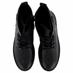 Calvin Klein Combat Boot Mid Zip Lth In Cal Triple Black