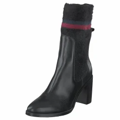 Tommy Hilfiger Cosy High Heel Leather Black