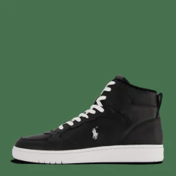 Polo Ralph Lauren Court Leather High-Top Sneaker Black / White PP
