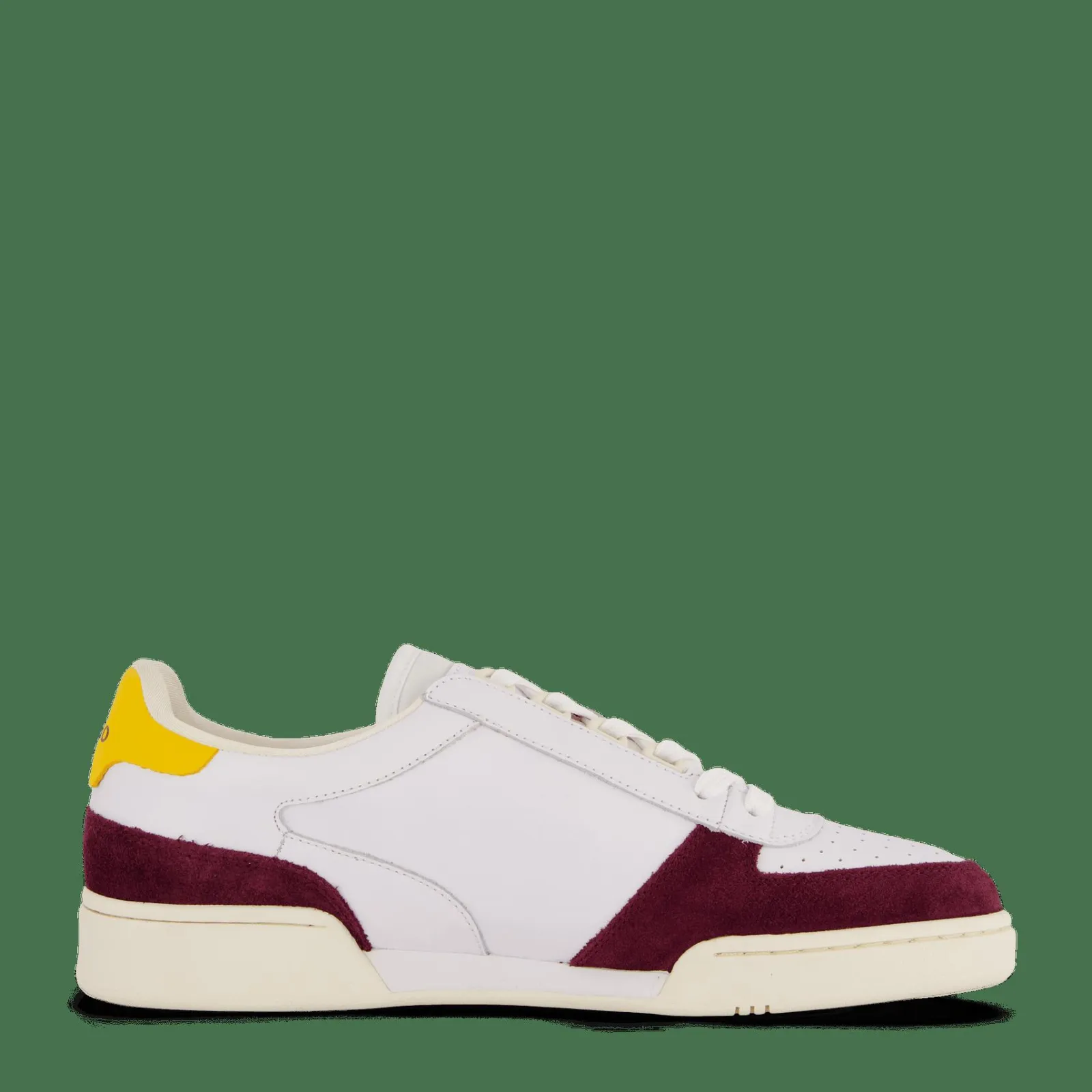 Polo Ralph Lauren Court Leather-Suede Sneaker White / Wine / Gold