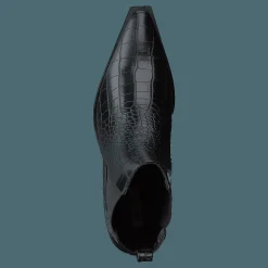 NA-KD Croc Pointy Block Heel Black