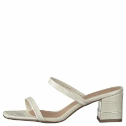 NA-KD Croc Squared Strap Sandals Offwhite
