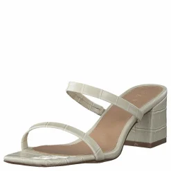 NA-KD Croc Squared Strap Sandals Offwhite