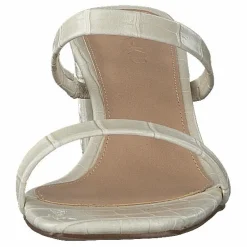 NA-KD Croc Squared Strap Sandals Offwhite