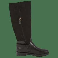 Lauren Ralph Lauren Emelie Leather & Suede Riding Boot Black/Black