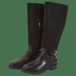 Lauren Ralph Lauren Emelie Leather & Suede Riding Boot Black/Black