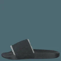 Polo Ralph Lauren Faux-Shearling–Lined Suede Slide Black
