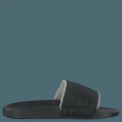 Polo Ralph Lauren Faux-Shearling–Lined Suede Slide Black
