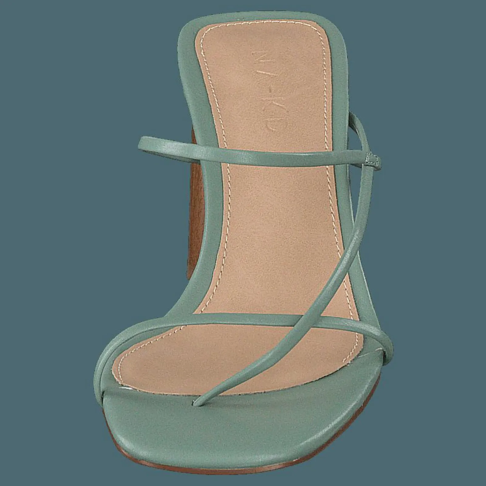 NA-KD Fine Strappy Block Heel Pastel Green