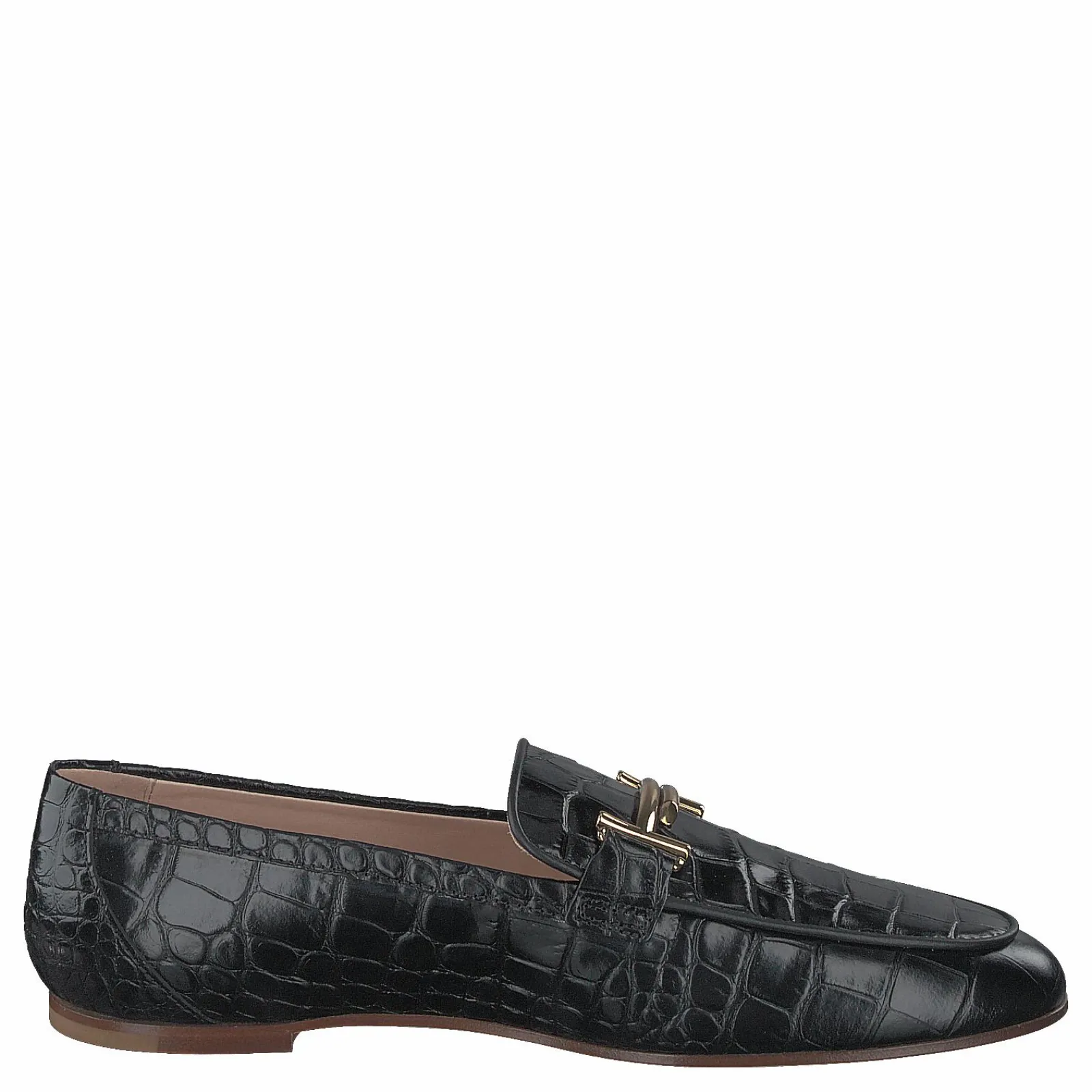 Tod's Gommini Double T Black Printed Reptile