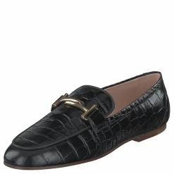 Tod's Gommini Double T Black Printed Reptile