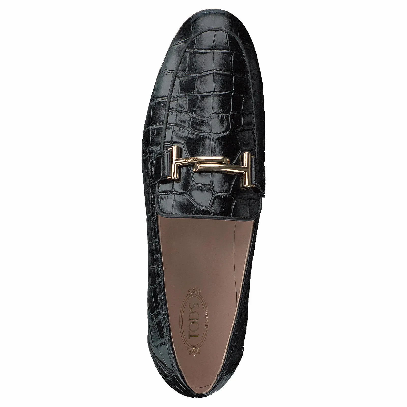 Tod's Gommini Double T Black Printed Reptile
