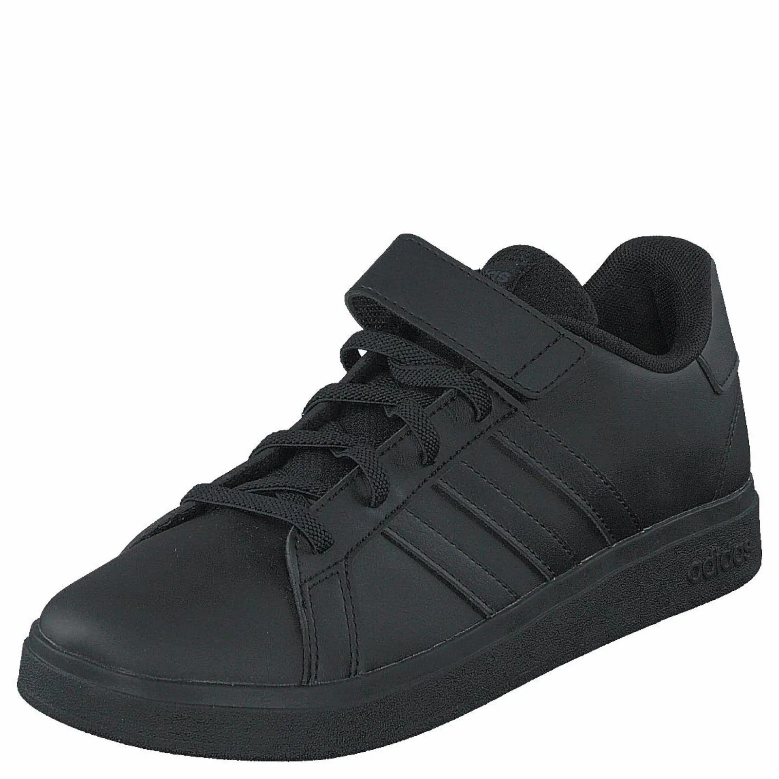 Barn adidas Grand Court Elastic Lace and Top Strap Shoes Core Black / Core Black / Grey Six