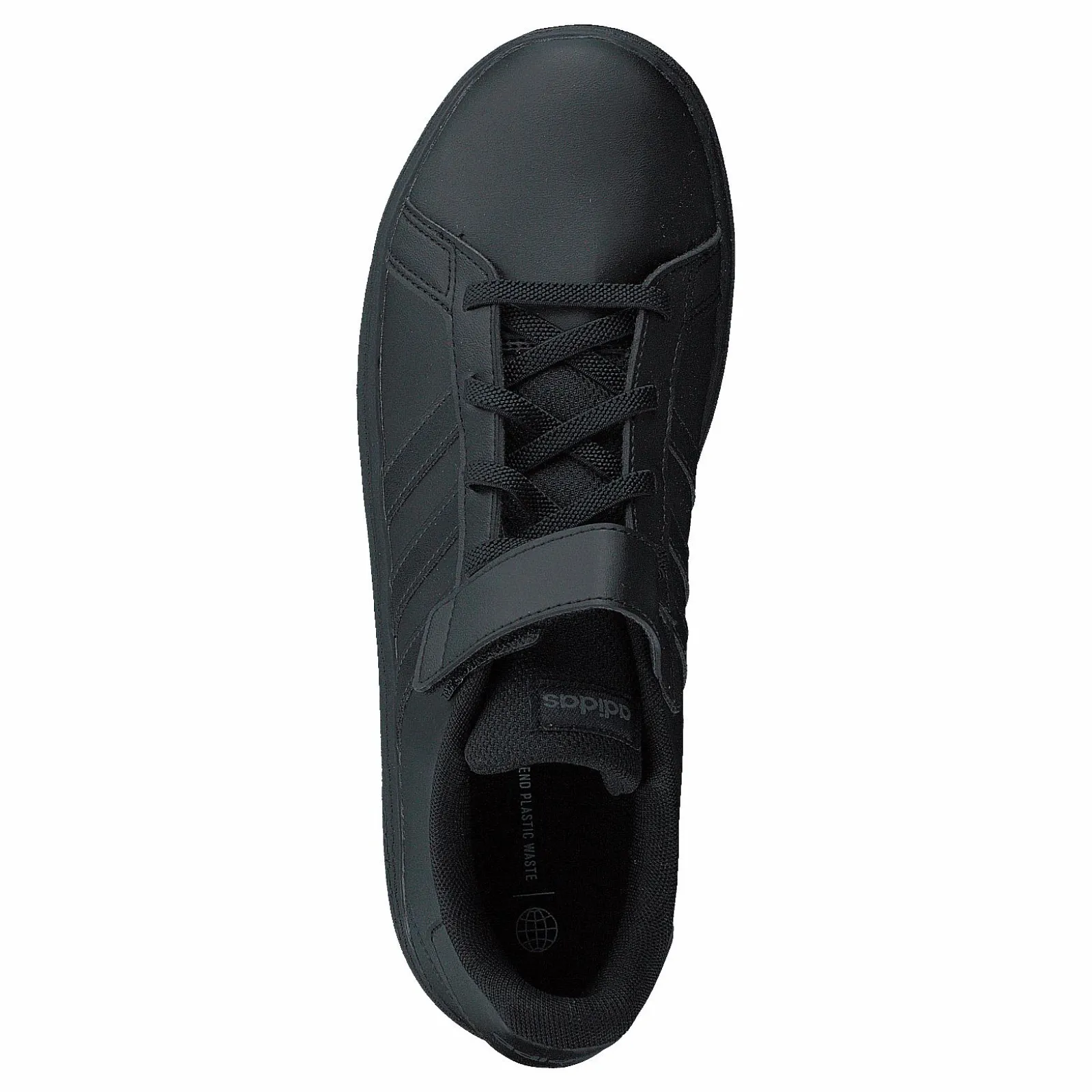 Barn adidas Grand Court Elastic Lace and Top Strap Shoes Core Black / Core Black / Grey Six