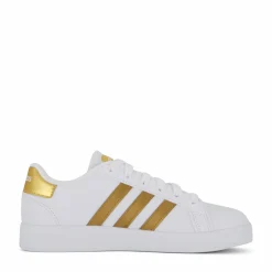 Barn adidas Grand Court Sustainable Lace Shoes Cloud White / Cloud White / Matte Gold