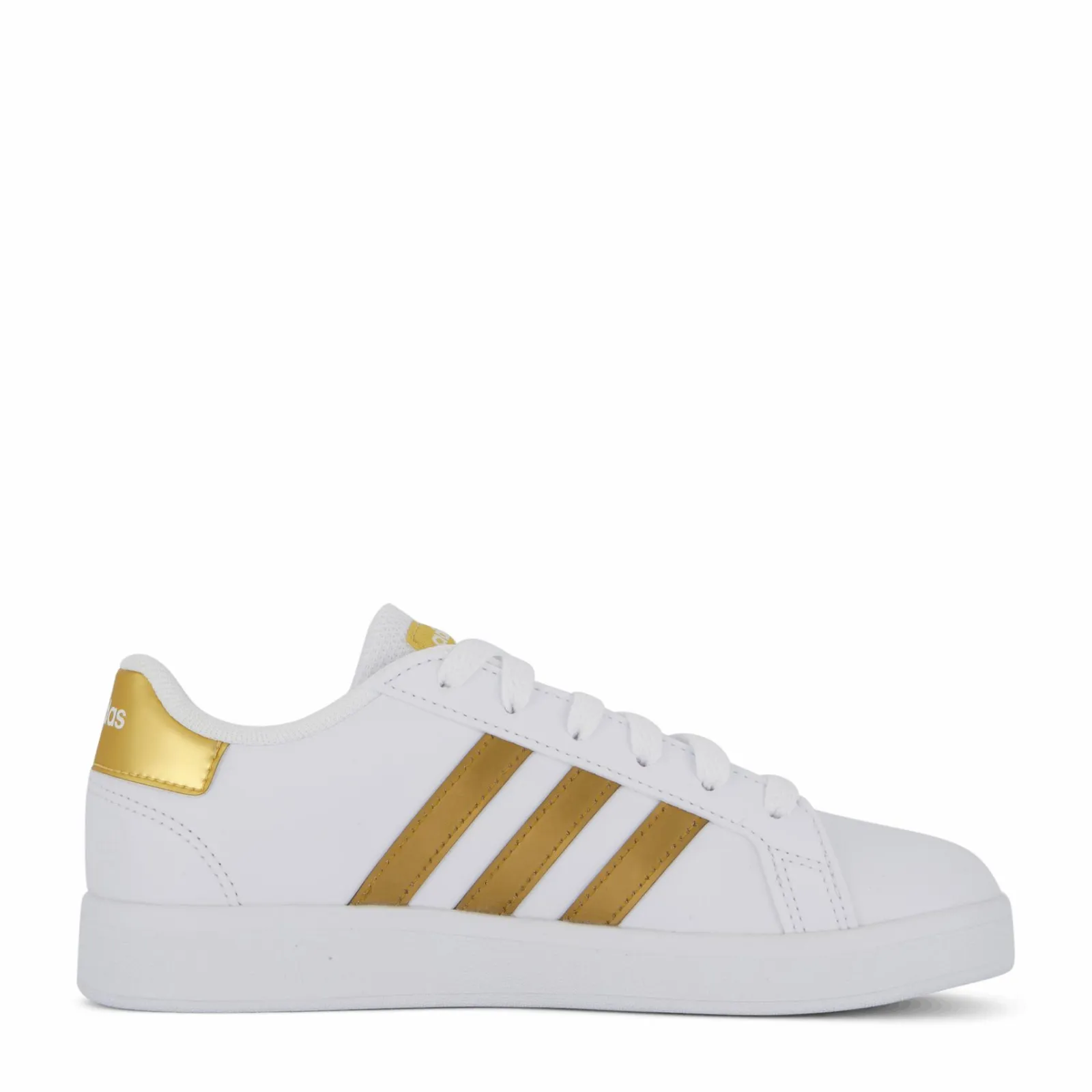 Barn adidas Grand Court Sustainable Lace Shoes Cloud White / Cloud White / Matte Gold