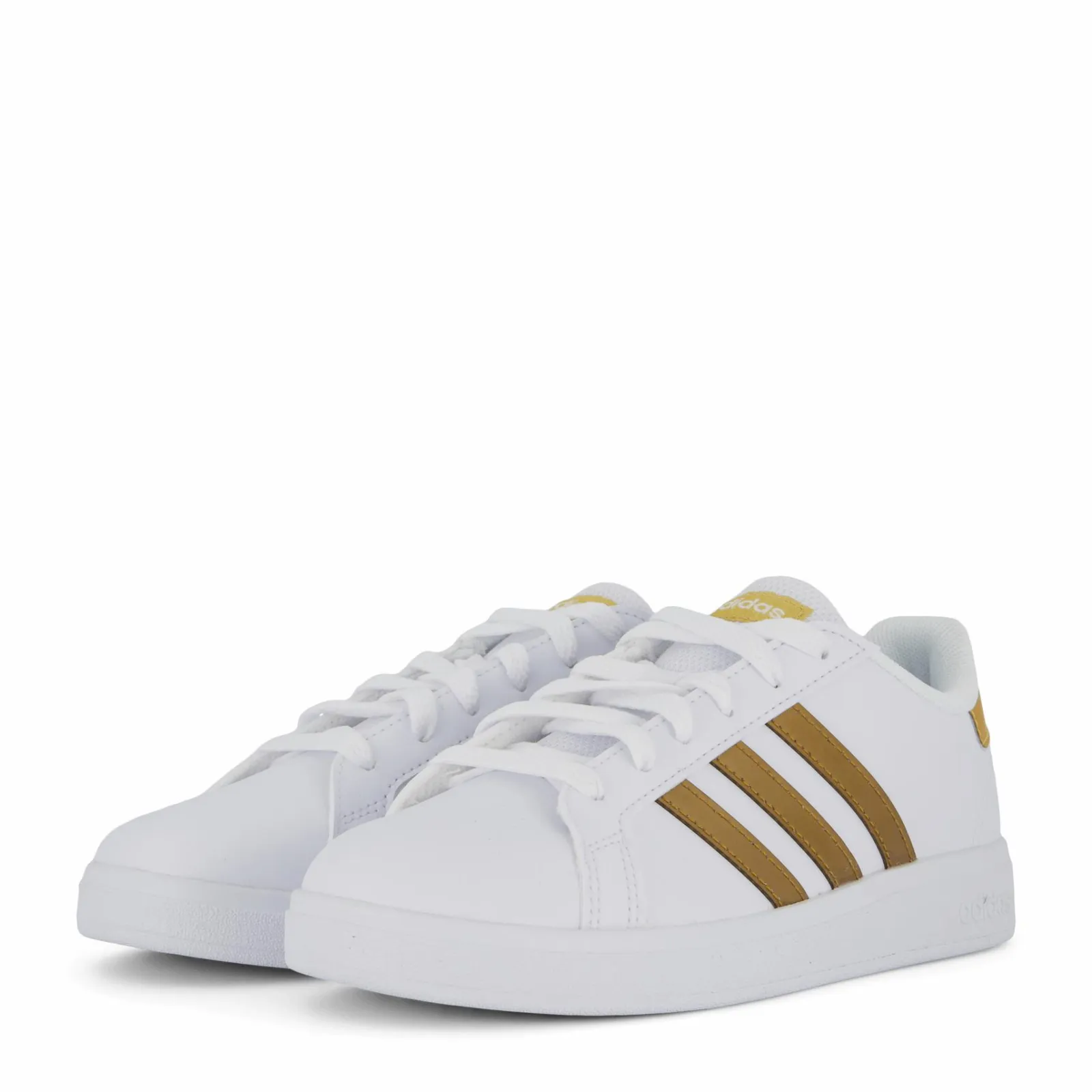 Barn adidas Grand Court Sustainable Lace Shoes Cloud White / Cloud White / Matte Gold