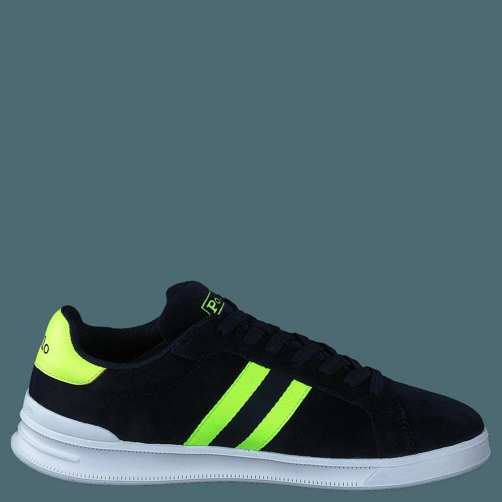 Polo Ralph Lauren Heritage Court II Suede Sneaker Hunter Navy/Safety Yellow Polo