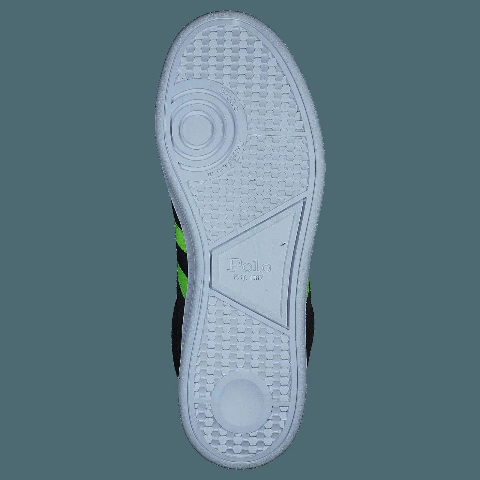 Polo Ralph Lauren Heritage Court II Suede Sneaker Hunter Navy/Safety Yellow Polo