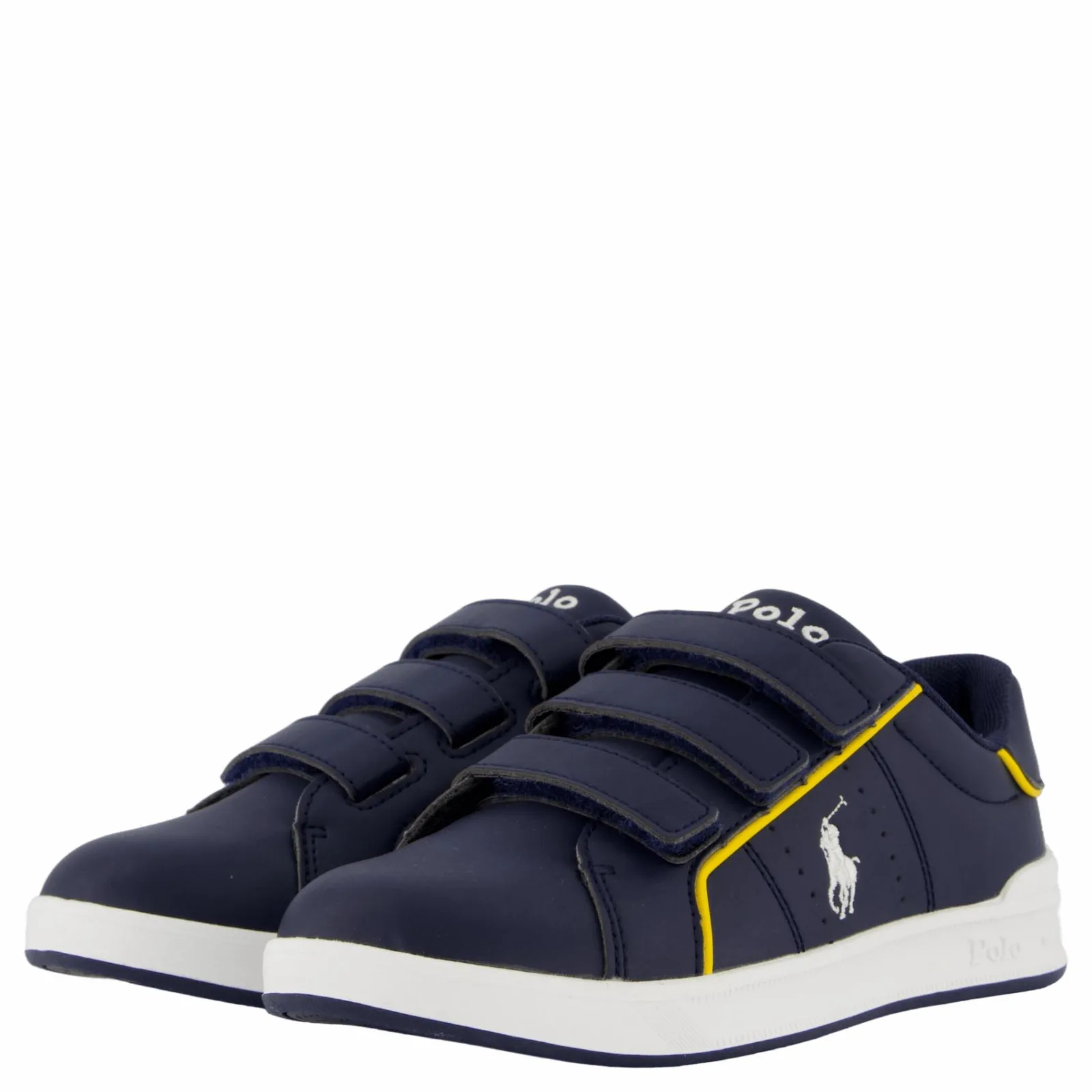 Barn Ralph Lauren Junior Heritage Court Iii Ez C-navy Smooth W/ White Pp