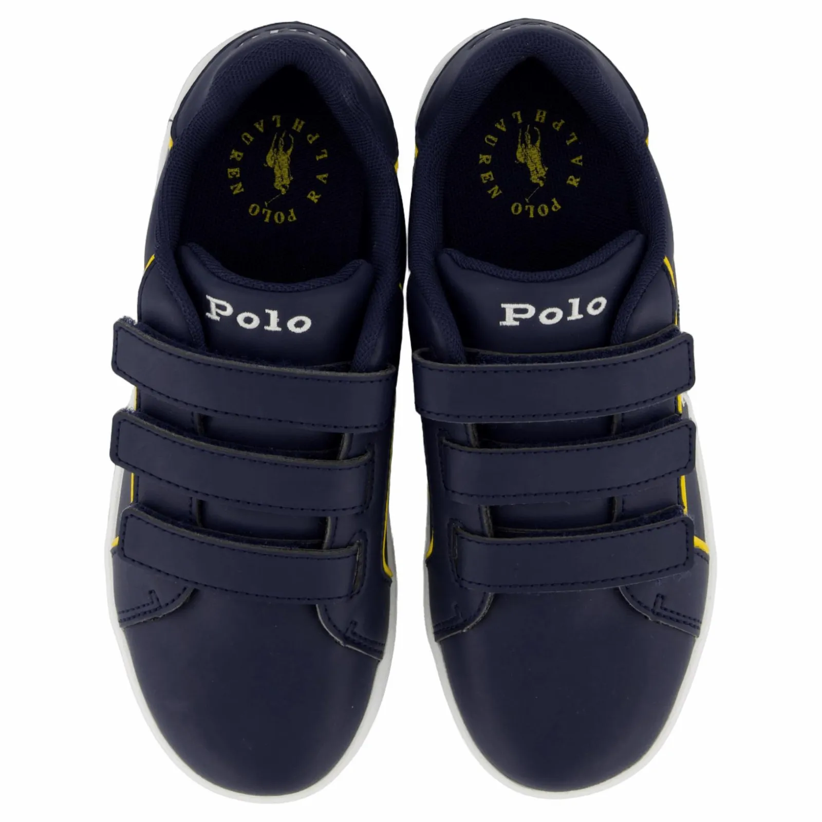 Barn Ralph Lauren Junior Heritage Court Iii Ez C-navy Smooth W/ White Pp