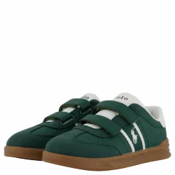 Barn Ralph Lauren Junior Heritage Court Iii Ez T-toe C-dark Green Smooth/micro/pape