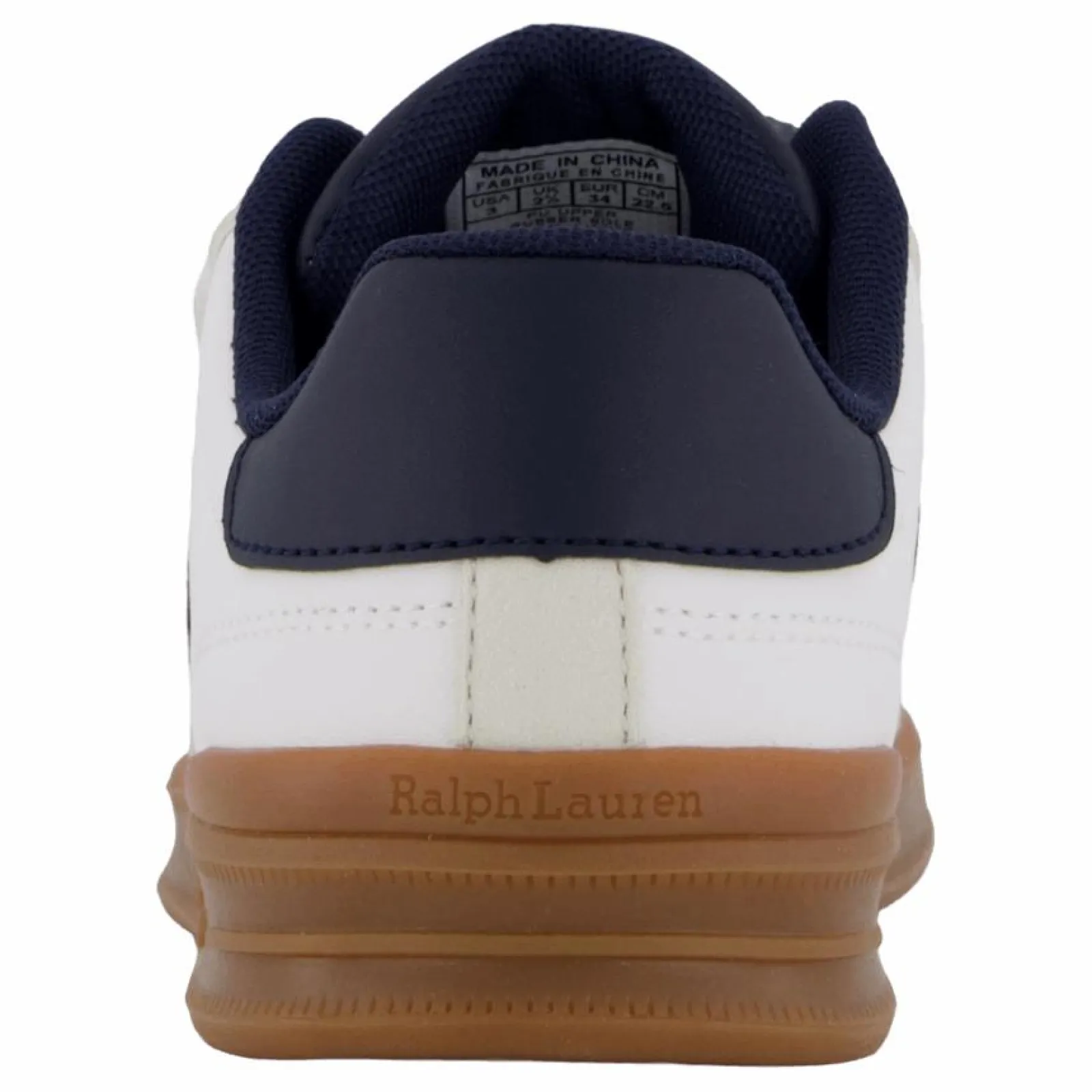 Barn Ralph Lauren Junior Heritage Court Iii Ez T-toe C-white Smooth/grey Micro/navy